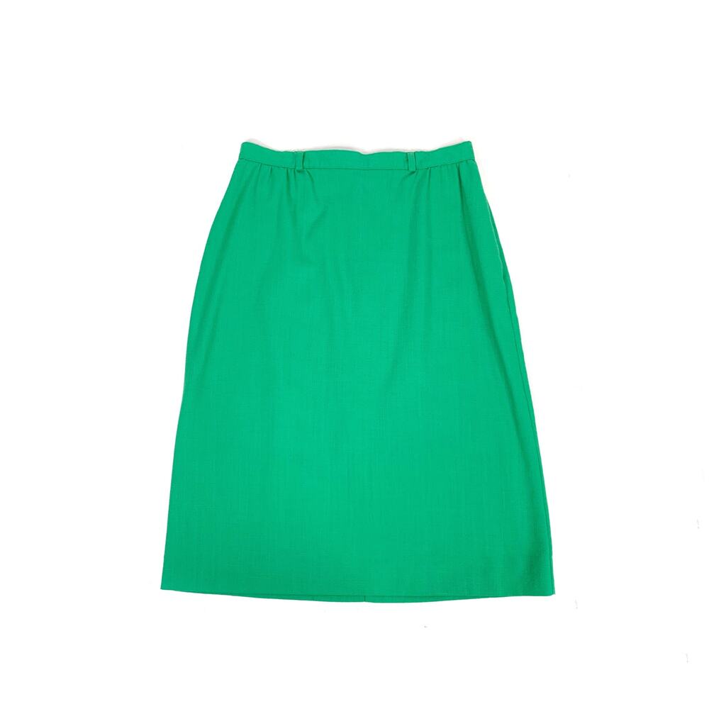 VINTAGE 80s {Salem} Kelly Green Woven Pencil Skirt M/L Mad Men/Retro/Office
